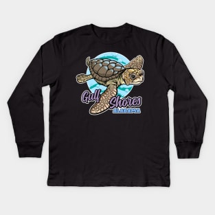 Sea Turtle Gulf Shores Alabama Kids Long Sleeve T-Shirt